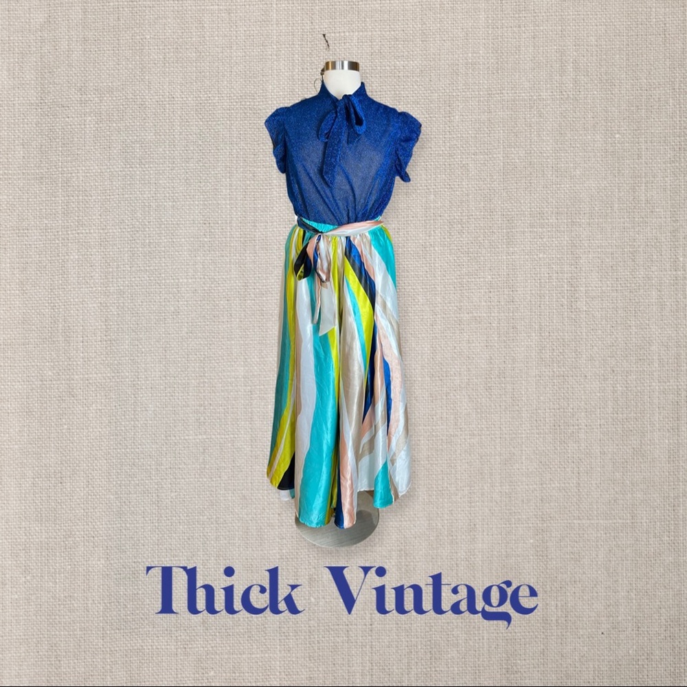 Ashley Stewart Maxi Skirt 2XL & SHEIN Frilly Sparkle Blouse 2XL 🫐